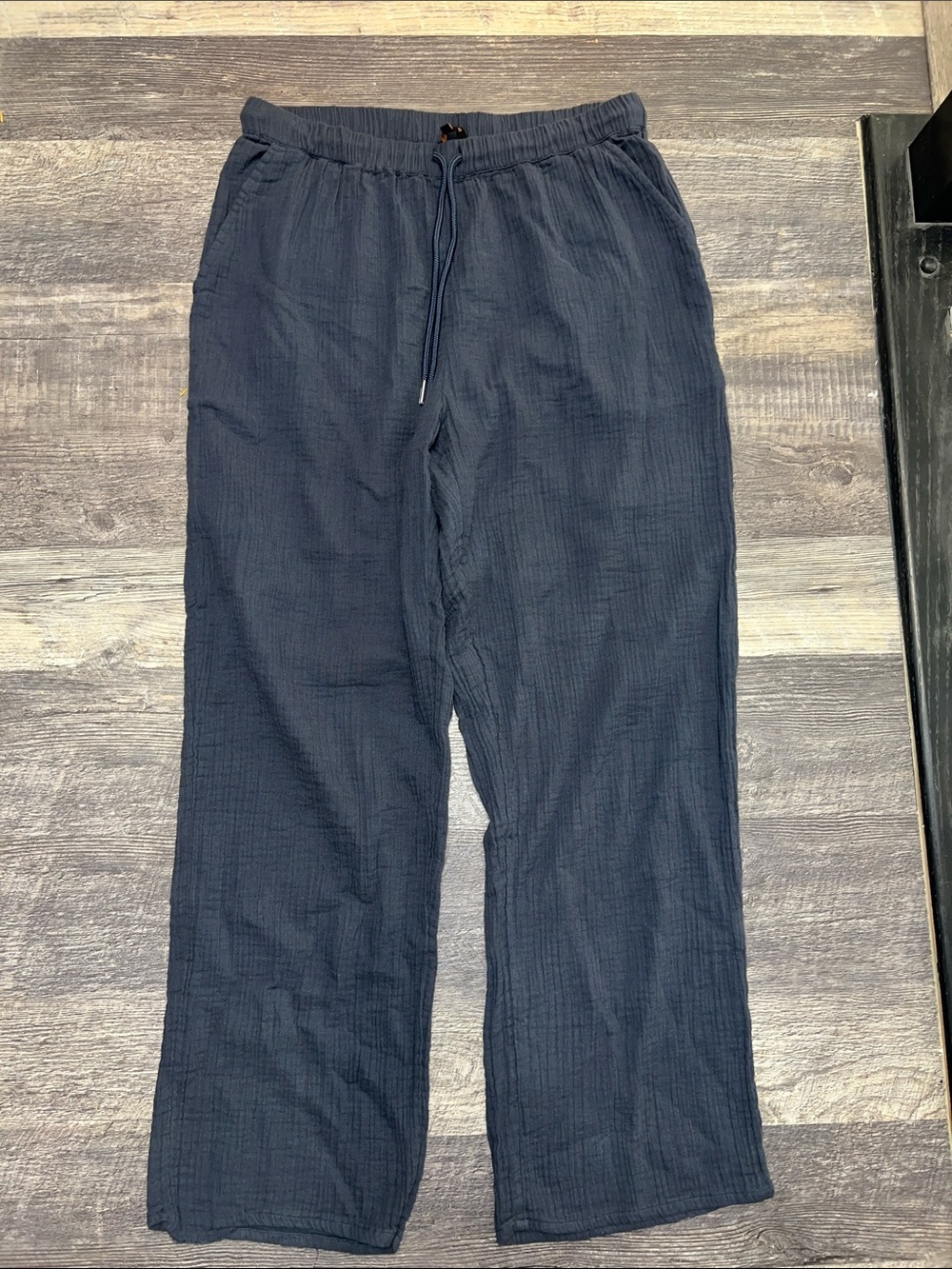 Quince 100% Organic Cotton Navy Wide Leg Pants Medium